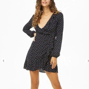 NWOT Forever 21 Navy polka dot Wrap dress